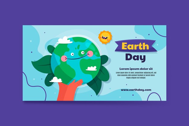 Flat earth day horizontal banner