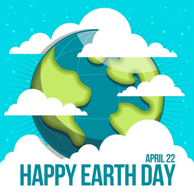 Free vector flat earth day illustration