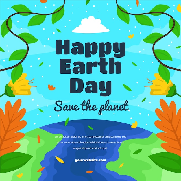 Free vector flat earth day illustration