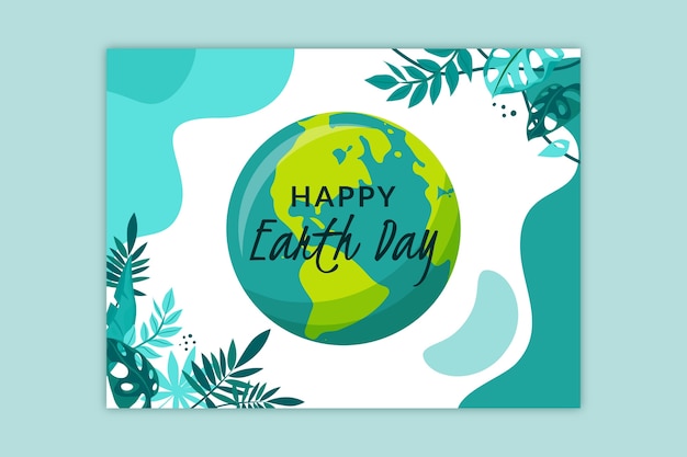 Free vector flat earth day photocall template