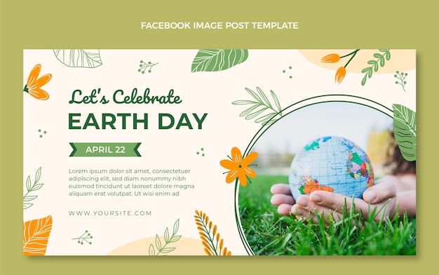 Free vector flat earth day social media post template