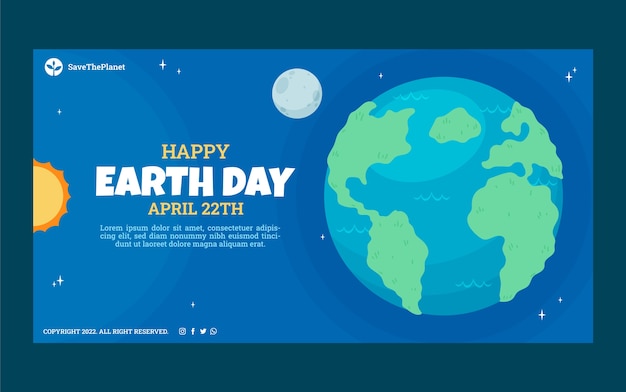 평평한 지구의 날 소셜 미디어 게시물 템플릿