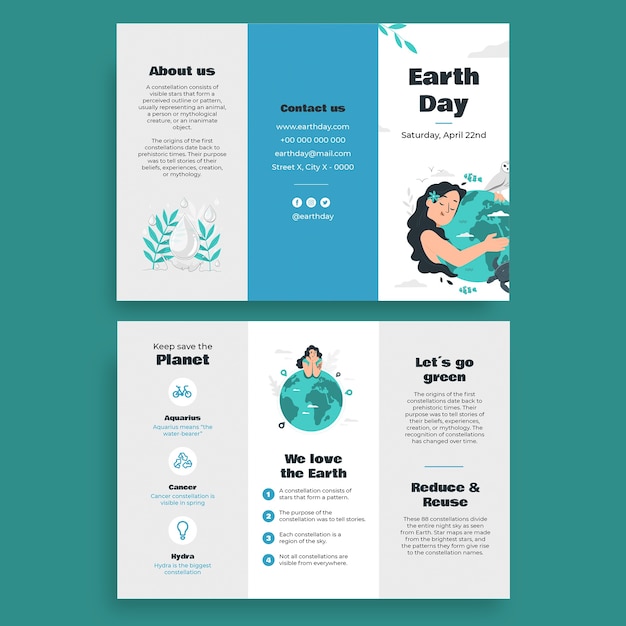 Flat earth day trifold brochure