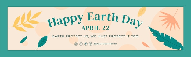 Free vector flat earth day twitch banner