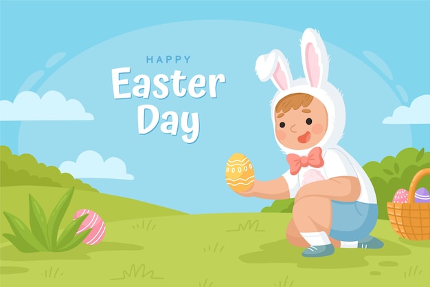 Flat easter background