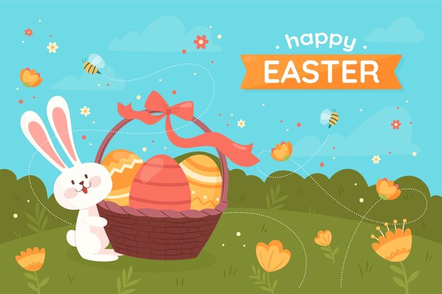 Flat easter background