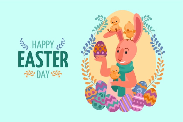 Flat easter background