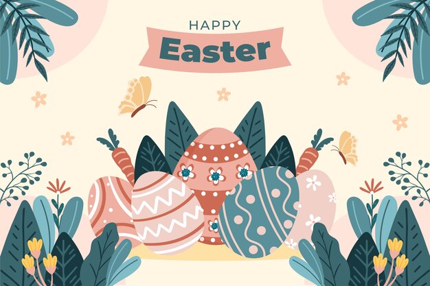 Flat easter background