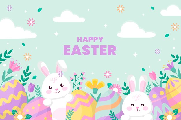 Flat easter background