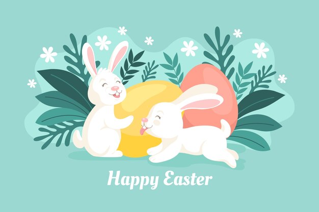 Flat easter background