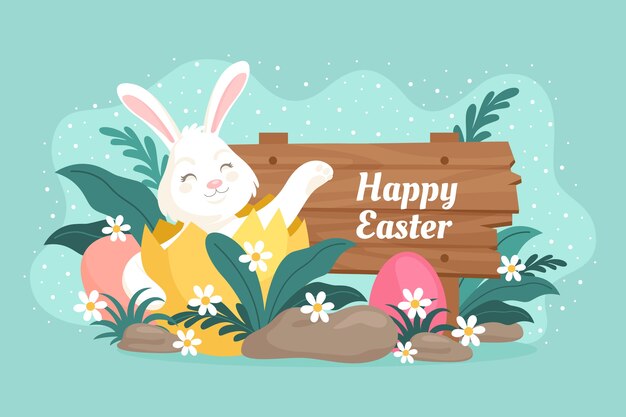 Flat easter background