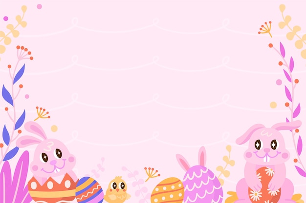 Flat easter background