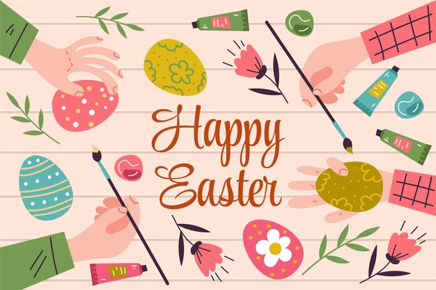 Free vector flat easter background