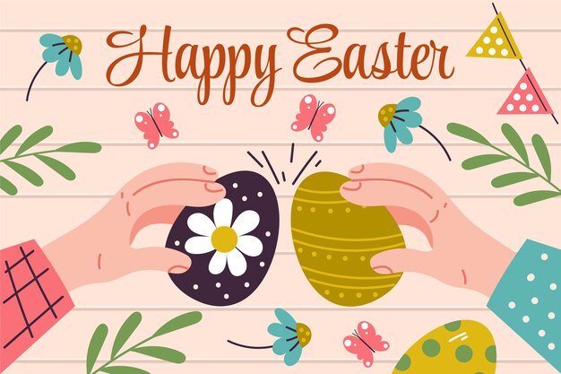 Flat easter background