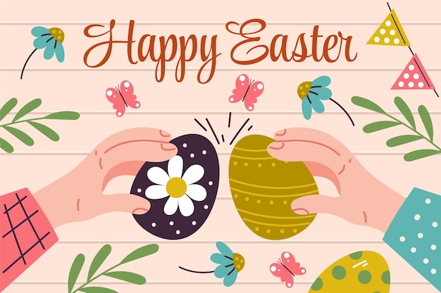 Flat easter background