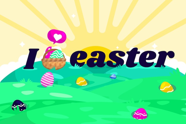 Flat easter background