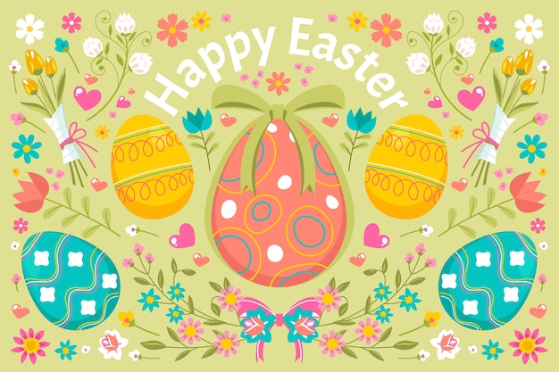 Free vector flat easter background