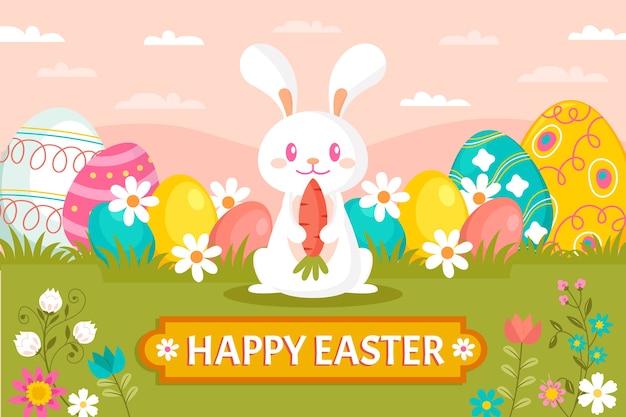 Flat easter background