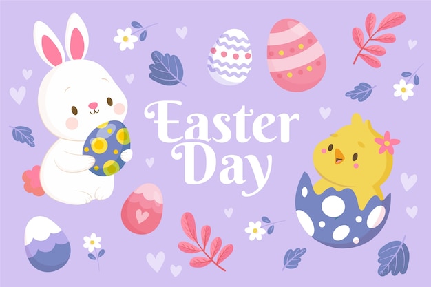 Free vector flat easter background