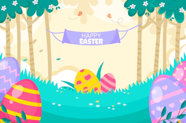 Flat easter background