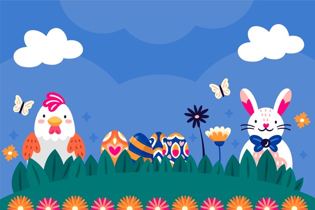 Flat easter background