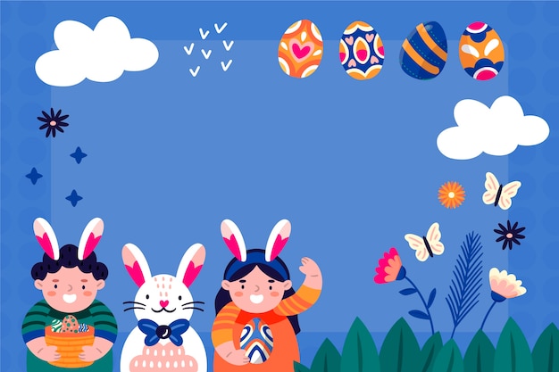 Flat easter background