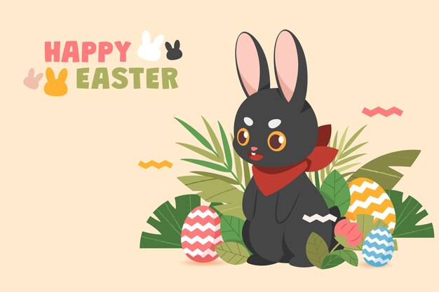 Flat easter background