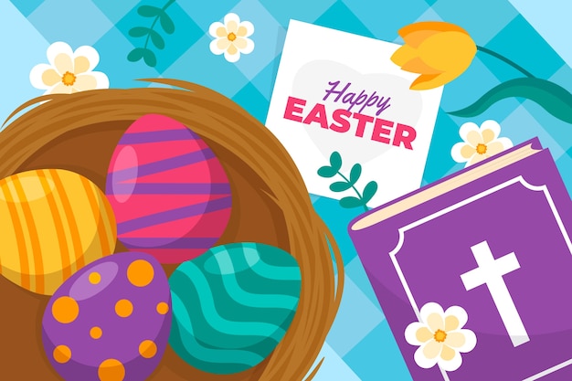 Free vector flat easter background