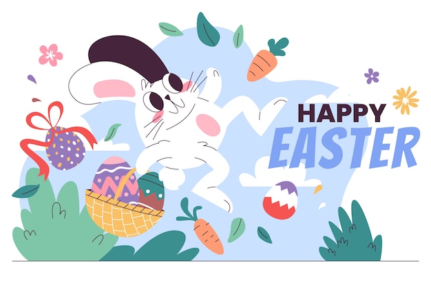 Flat easter background