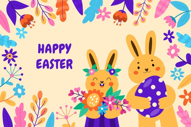 Flat easter background