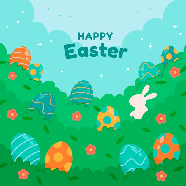 Flat easter background