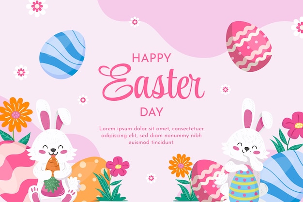 Flat easter background