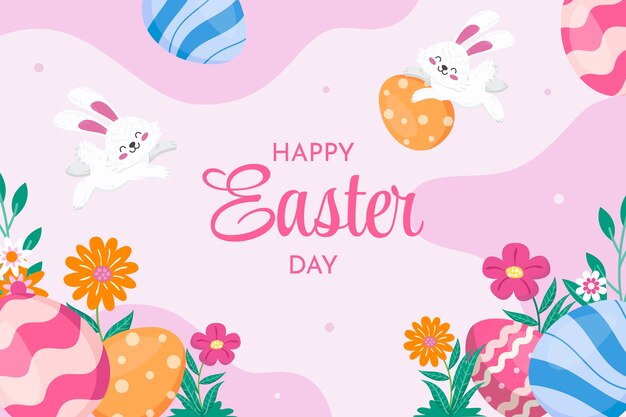 Flat easter background