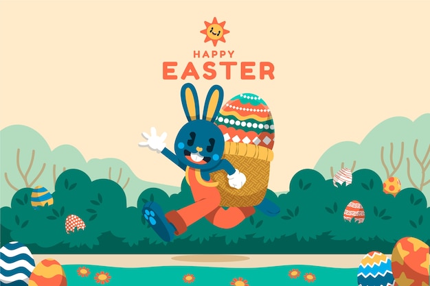 Flat easter background