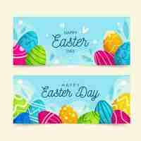 Free vector flat easter banners collection