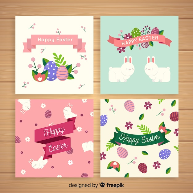 Flat easter card pack