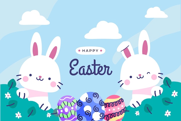 Free vector flat easter celebration background