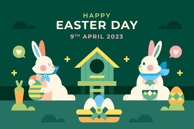 Free vector flat easter celebration background