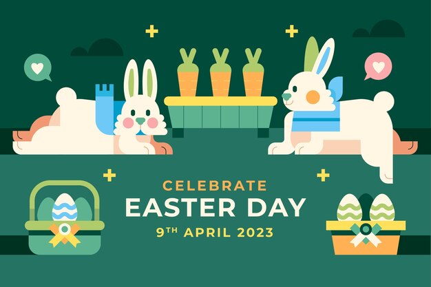 Free vector flat easter celebration background