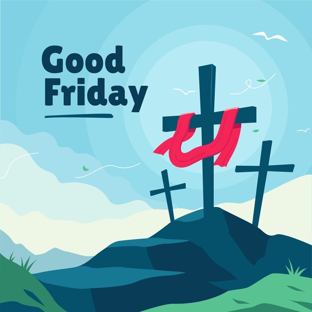 Flat easter celebration good friday illustration
