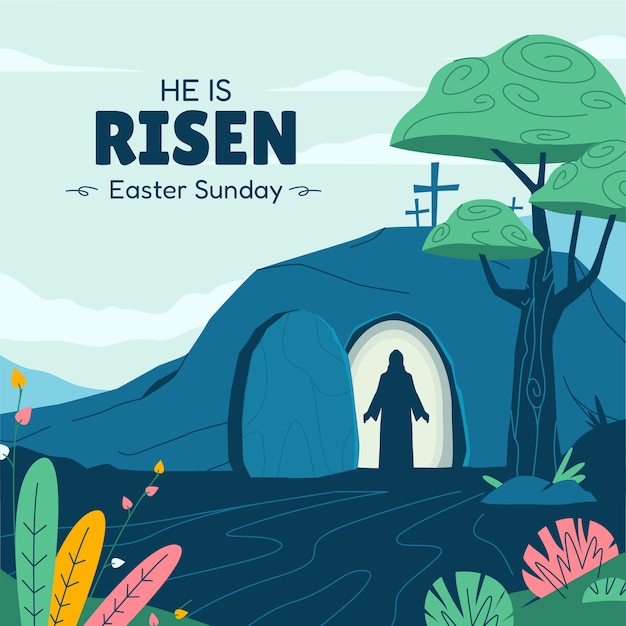 Free vector flat easter celebration good friday illustration