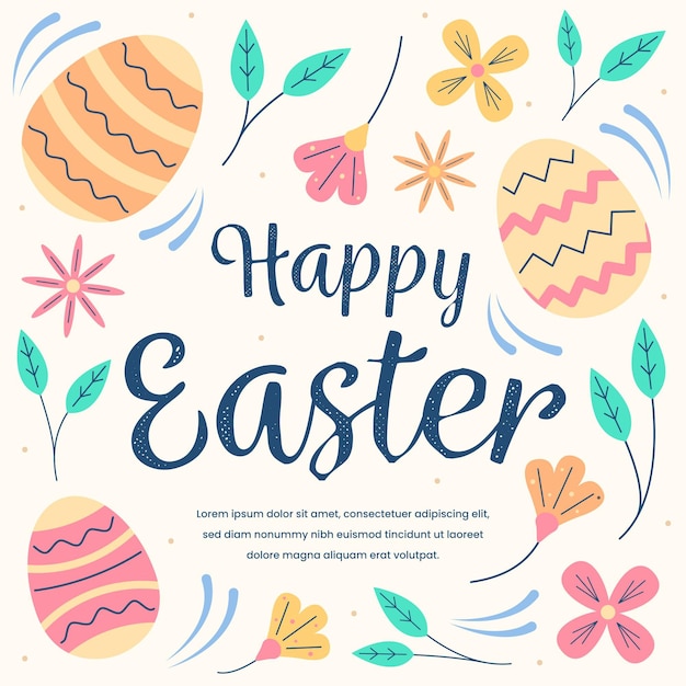 Free vector flat easter celebration illustration