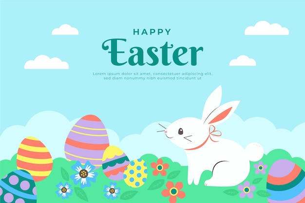 flat easter celebration illustration