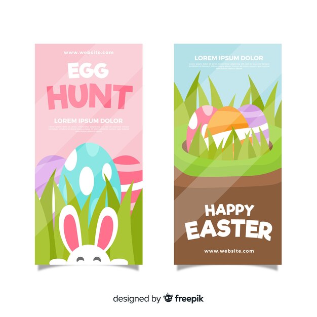 Free vector flat easter day banner