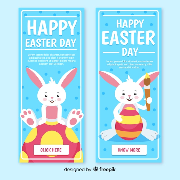 Free Vector | Flat easter day banner