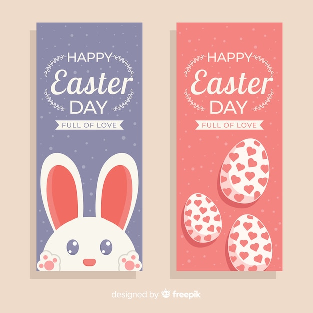 Free vector flat easter day banners