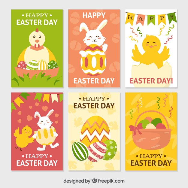 flat easter day card collection