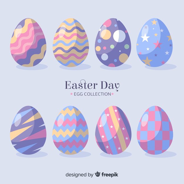 Free vector flat easter day egg collection