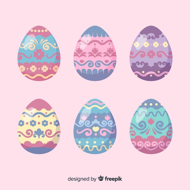 Free vector flat easter day egg collection