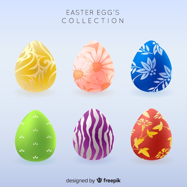 Free vector flat easter day egg collection